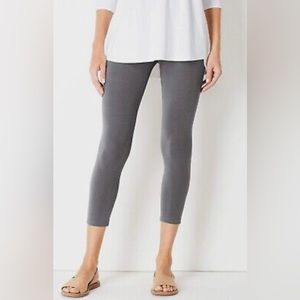 J.JILL PIMA BLEND CROPPED Capri LEGGINGS NET Nickel Gray Medium